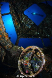 Cockpit of C-47 Dakota plane wreck in Bodrum/Turkey by Alp Baranok 